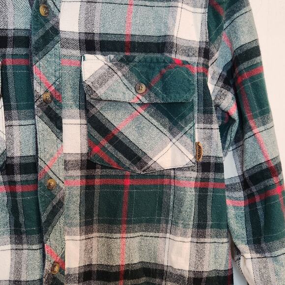 Dravus Mens Small Plaid Cotton Flannel Button Down Shirt - Picture 5 of 5